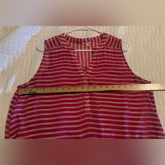 Gianni Bini Striped Women’s Sleeveless Sheer Top Blouse Sz L - Picture 10 of 11